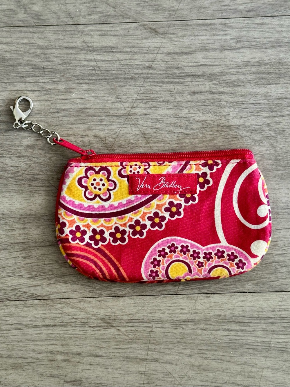 Vera Bradley Raspberry Fizz Zip Coin Purse ID Card Holder Retired